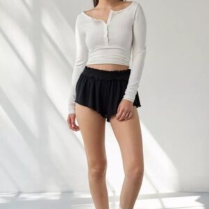 Urban outfitters out from under smocked ruffled knit shorts